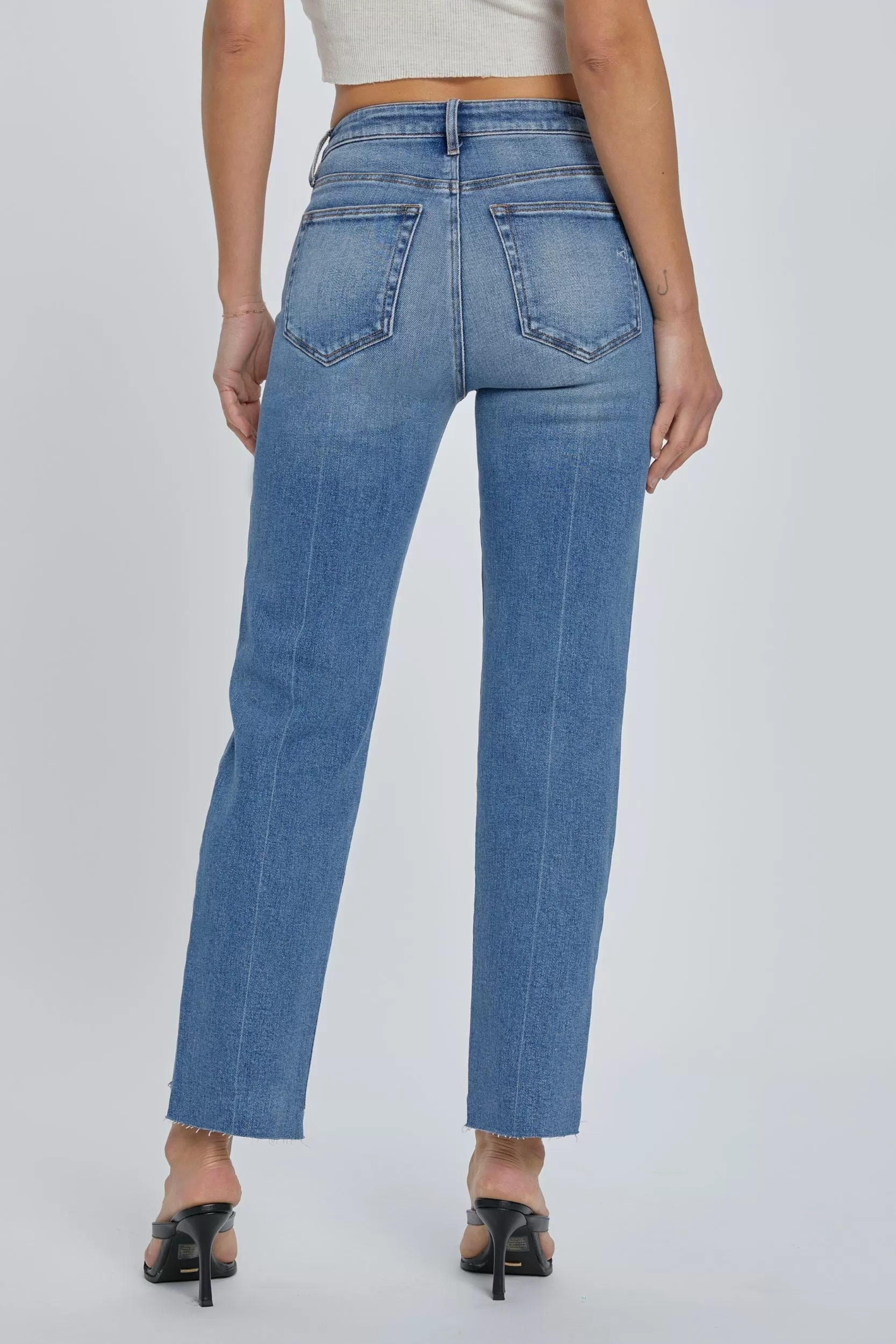 Hidden Step Hem Straight Jean