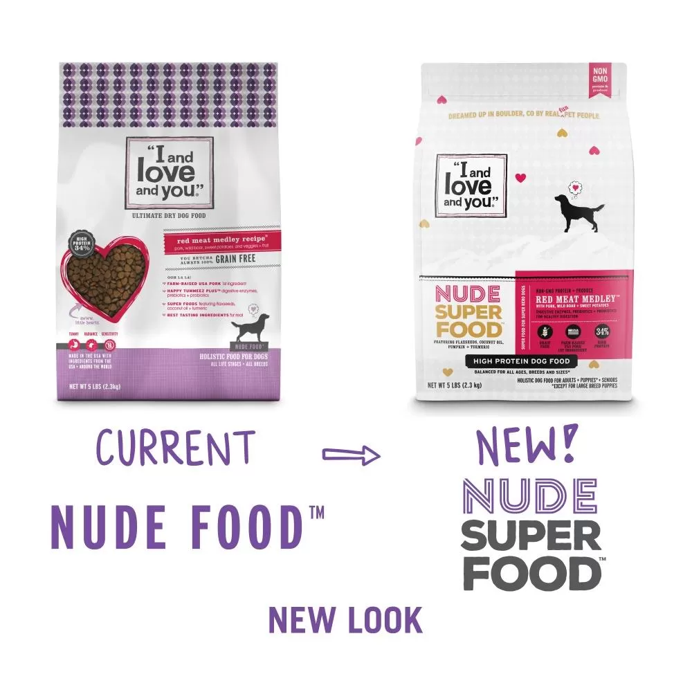 I and Love and You Grain Free Nude Super Food Red Meat Medley Dry Dog Food