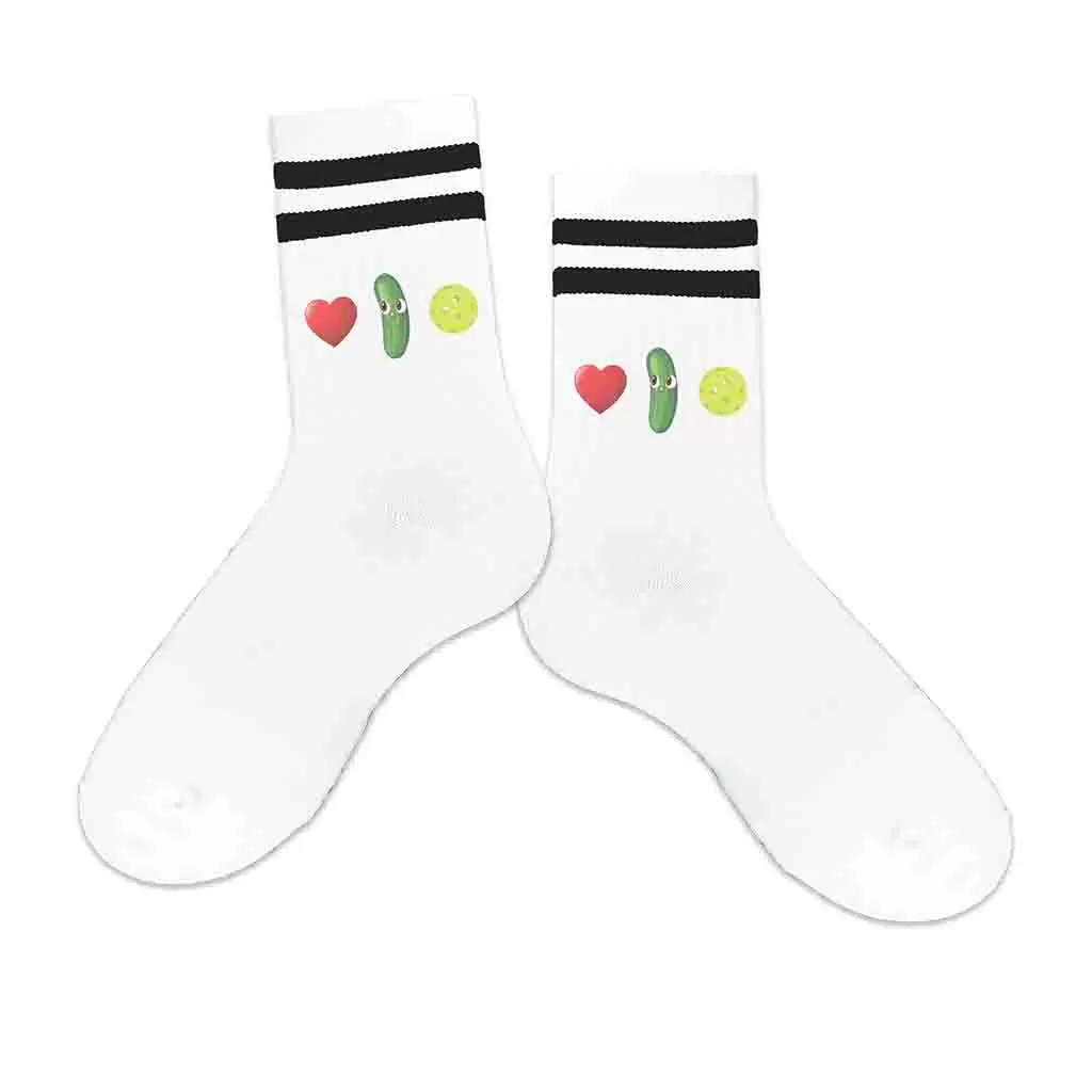 I Love Pickleball Crew Socks for the Pickleball Player