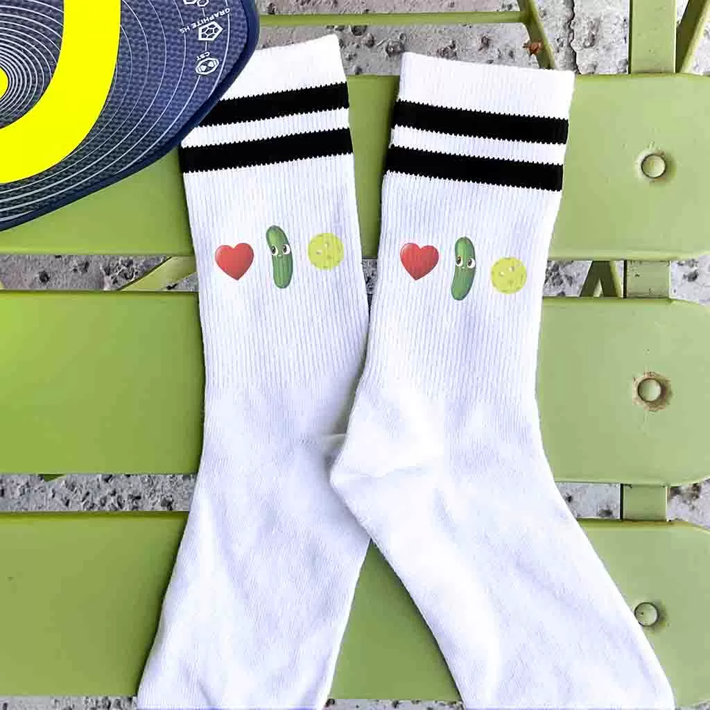 I Love Pickleball Crew Socks for the Pickleball Player