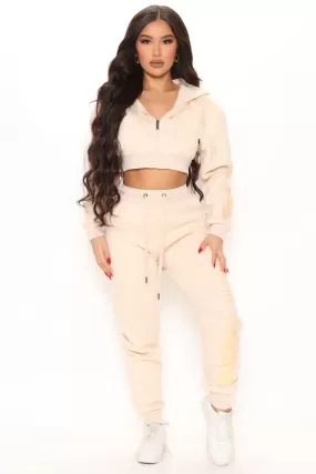 In My Fashion Nova Jogger Set - Cream