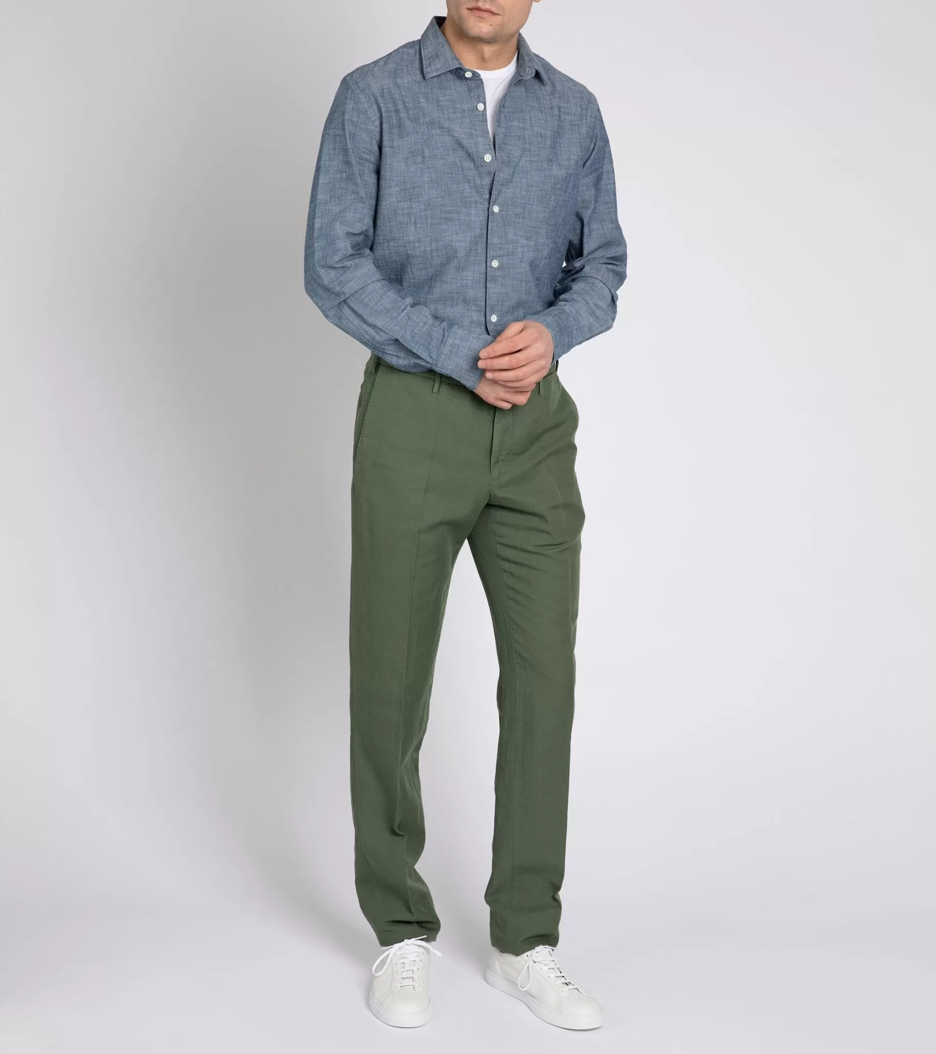 Incotex Chinolino Regular Trousers: Olive