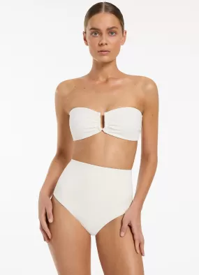 Isla Rib U Trim Bandeau Bikini Top - Cream