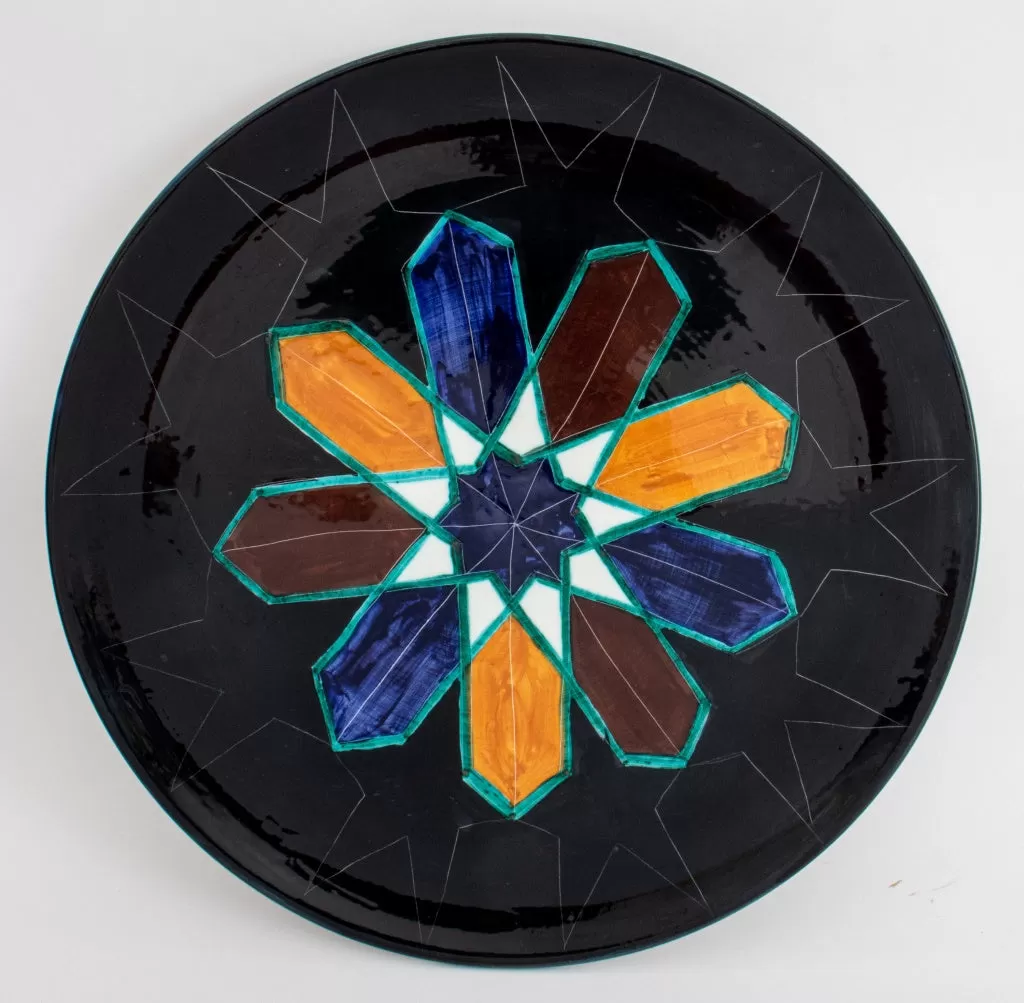 Italian Mazzone Large Glazed Ceramic Charger