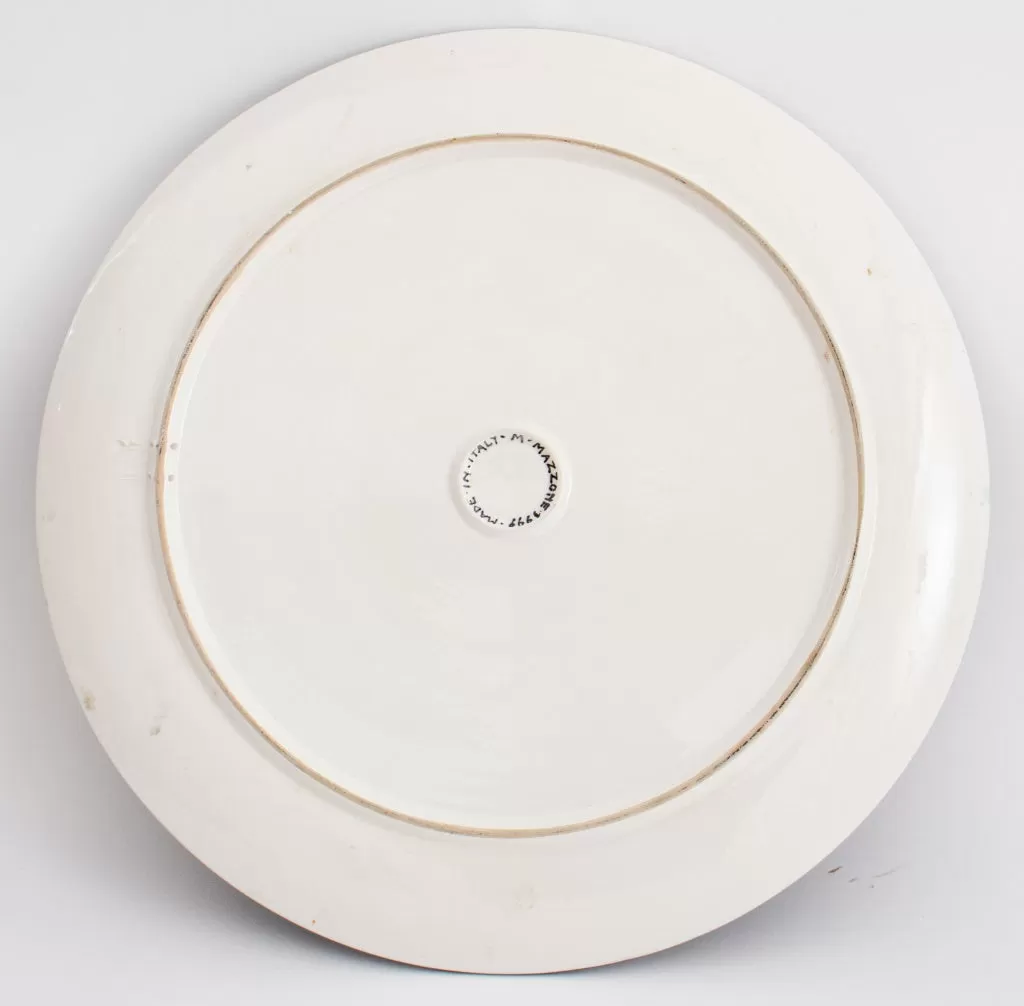 Italian Mazzone Large Glazed Ceramic Charger