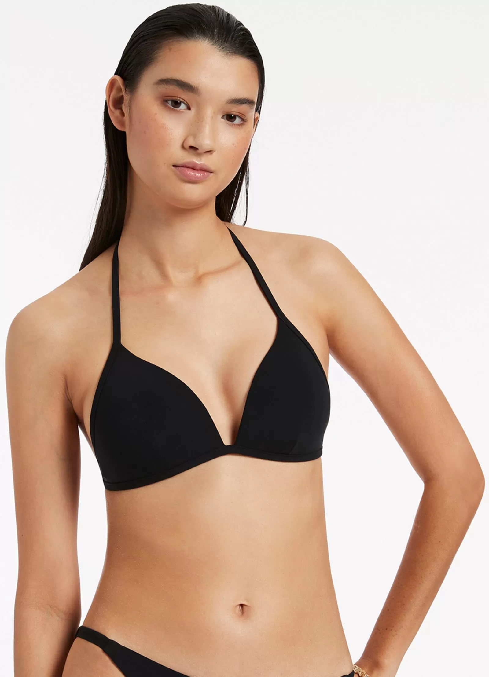 Jetset Moulded Triangle Bikini Top - Black