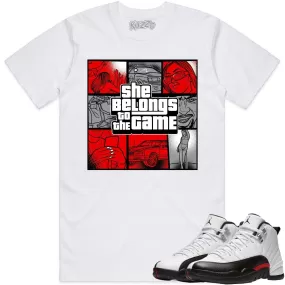 Jordan 12 Red Taxi 12s Shirt to Match - RED BELONGS TO THE GAME