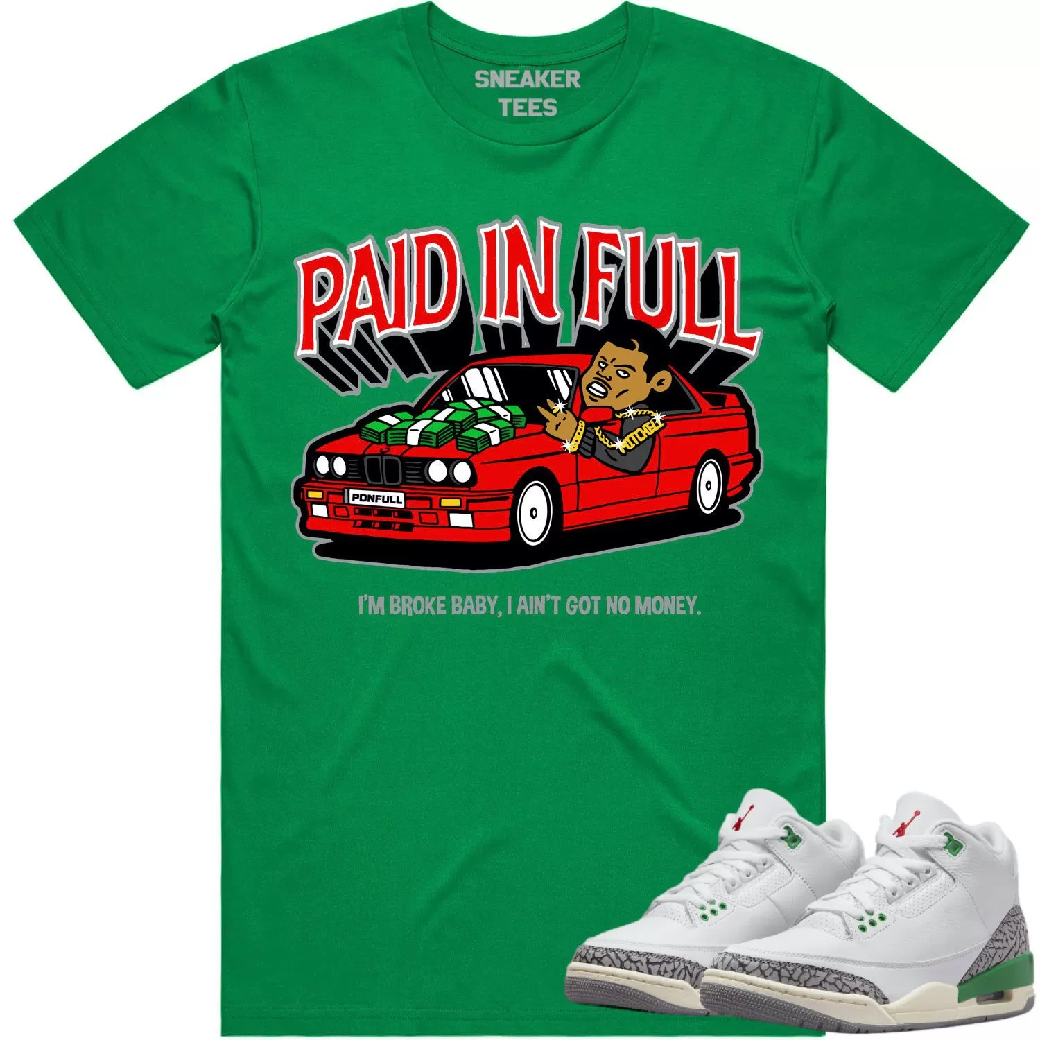 Jordan 3 Lucky Green 3s Shirt to Match - RED PAID