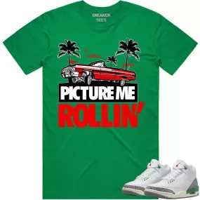 Jordan 3 Lucky Green 3s Shirt to Match - RED PMR