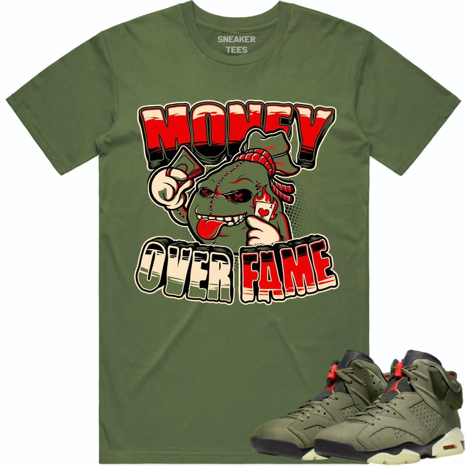 Jordan 6 Cactus Jack 6s Shirt to Match - OLIVE MOF