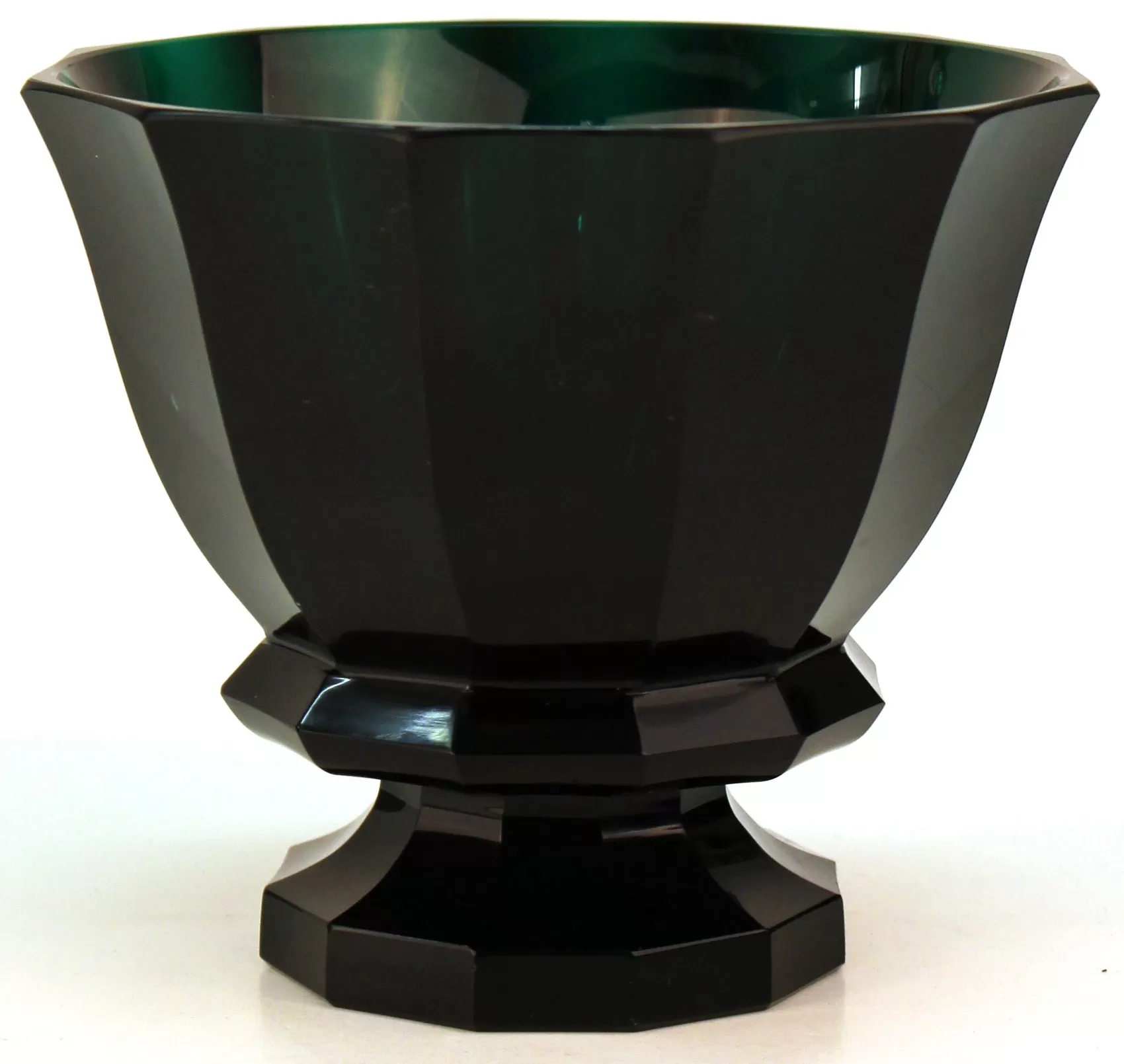 Josef Hoffmann Wiener Werkstatte Glass Vase in Dark Green