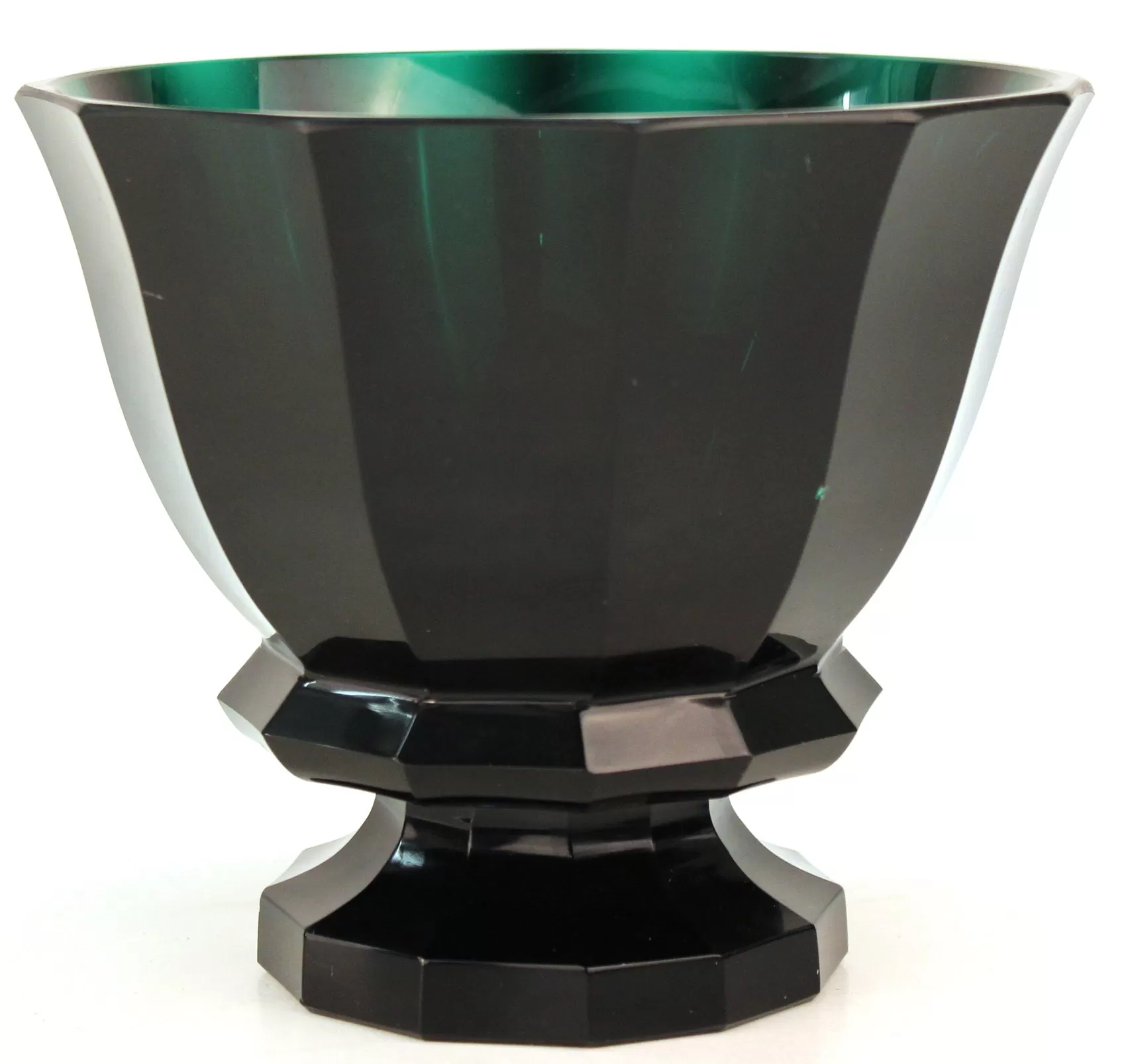 Josef Hoffmann Wiener Werkstatte Glass Vase in Dark Green