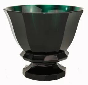 Josef Hoffmann Wiener Werkstatte Glass Vase in Dark Green