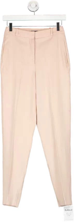 Karen Millen Nude Compact Viscose Slim Leg Tailored Trousers UK 6