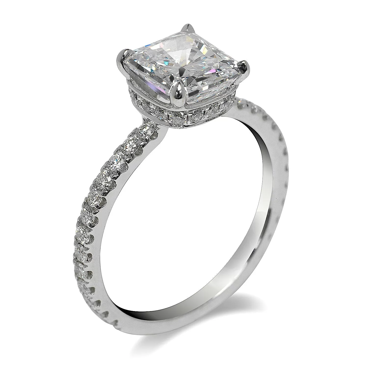 KIA 3 CARAT CUSHION CUT D COLOR VVS2 CLARITY DIAMOND ENGAGEMENT RING 18K WHITE GOLD GIA CERTIFIED 2 CT D VVS BY MIKE NEKTA