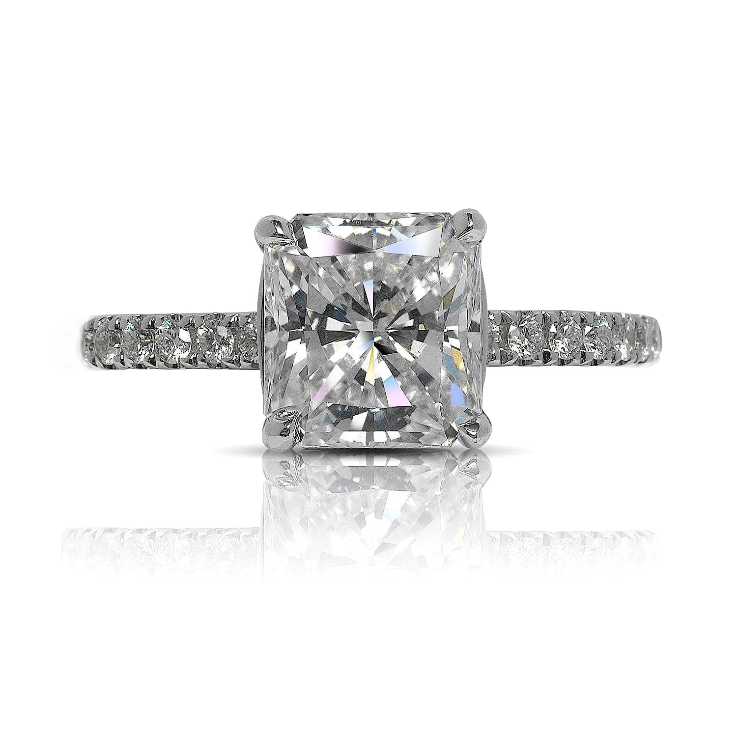 KIA 3 CARAT CUSHION CUT D COLOR VVS2 CLARITY DIAMOND ENGAGEMENT RING 18K WHITE GOLD GIA CERTIFIED 2 CT D VVS BY MIKE NEKTA