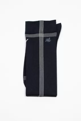 KT-142LHS Side Line Silk Socks Navy