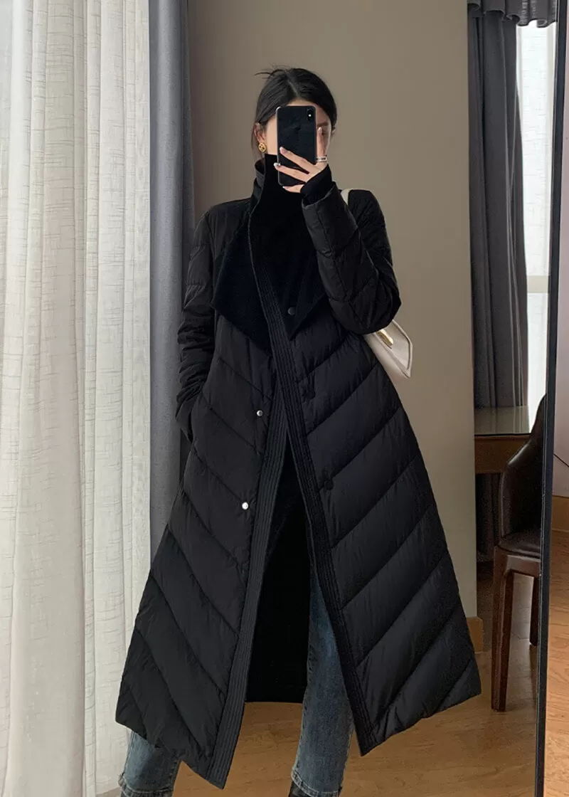 Laurel Down Puffer Patchwork Wool Blend Coat