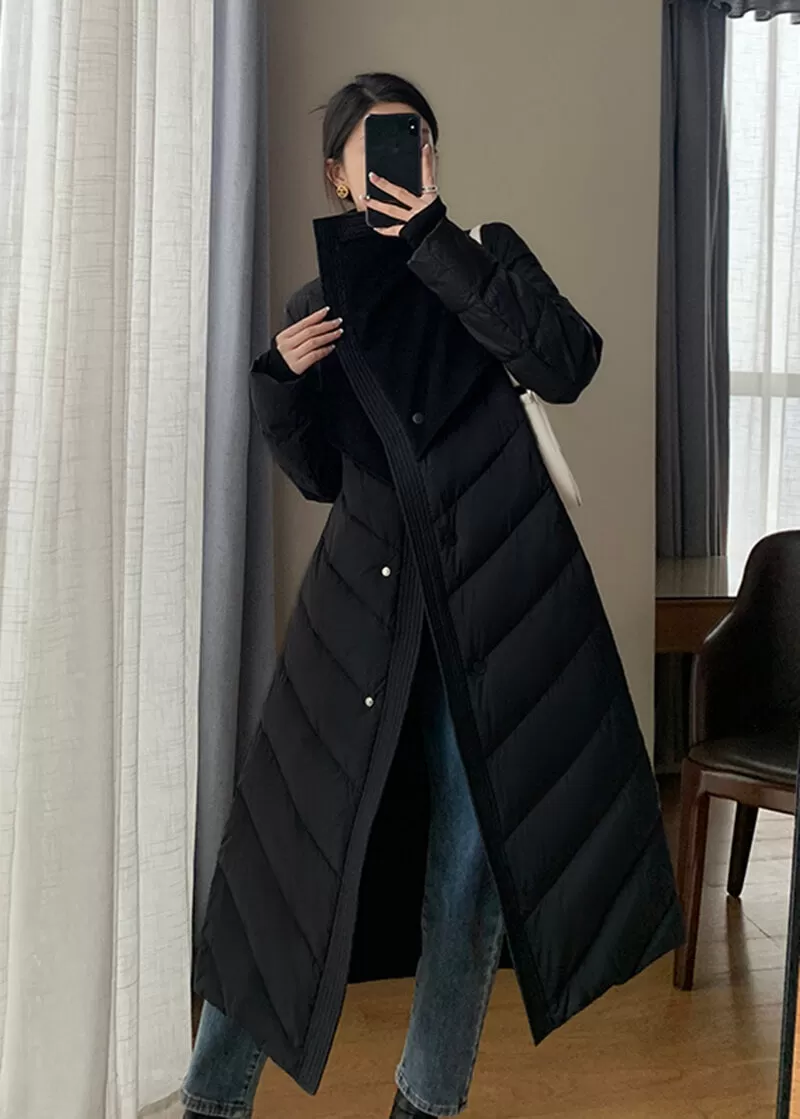 Laurel Down Puffer Patchwork Wool Blend Coat