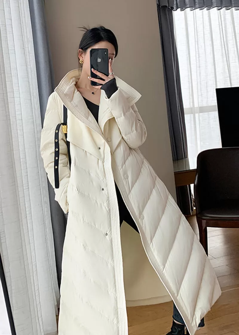 Laurel Down Puffer Patchwork Wool Blend Coat