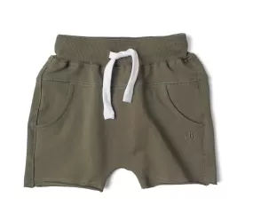 Little Bipsy - Dark Moss Raw Edge Harem Shorts