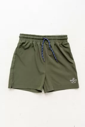 Little Paper Boat - Harrison Sport Shorts - Olive