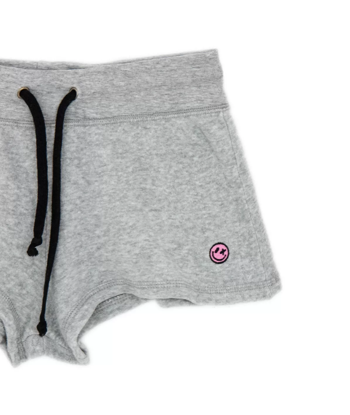 Love Junkie Girls Fleece Shorts Pink Smiley