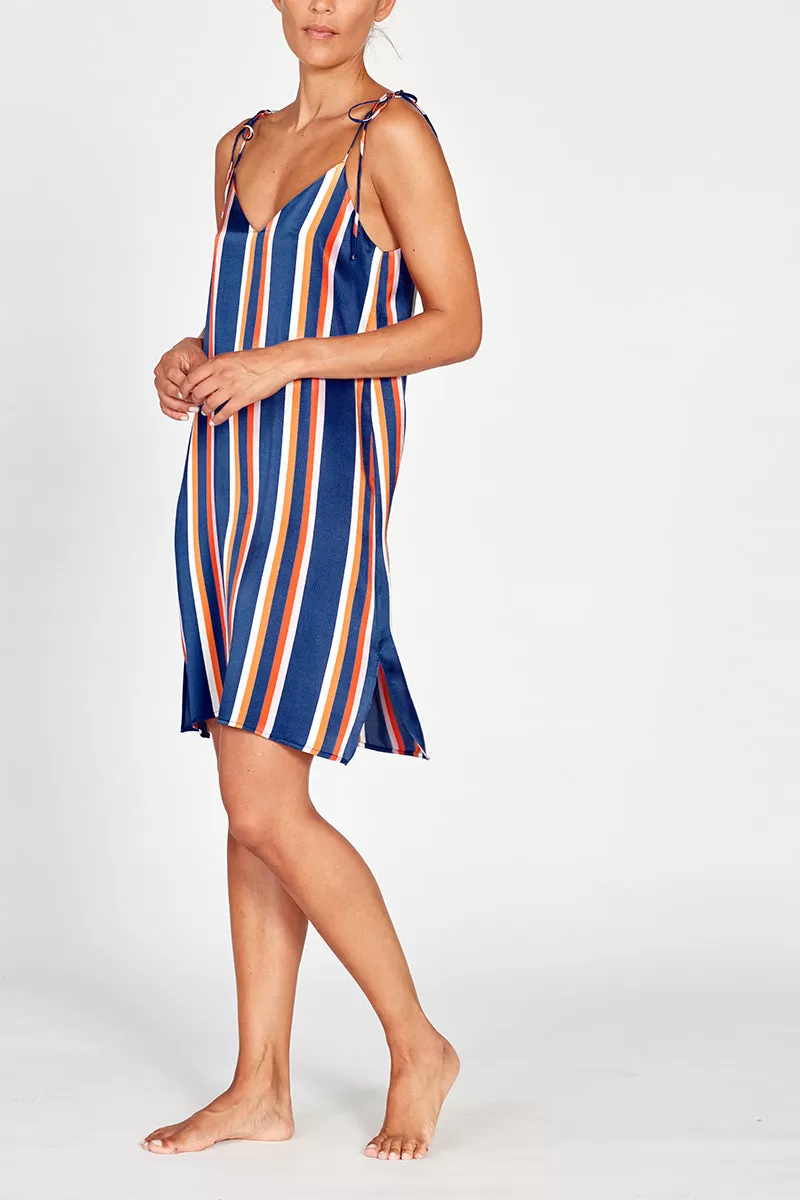 Lucia Silk Striped Nightdress