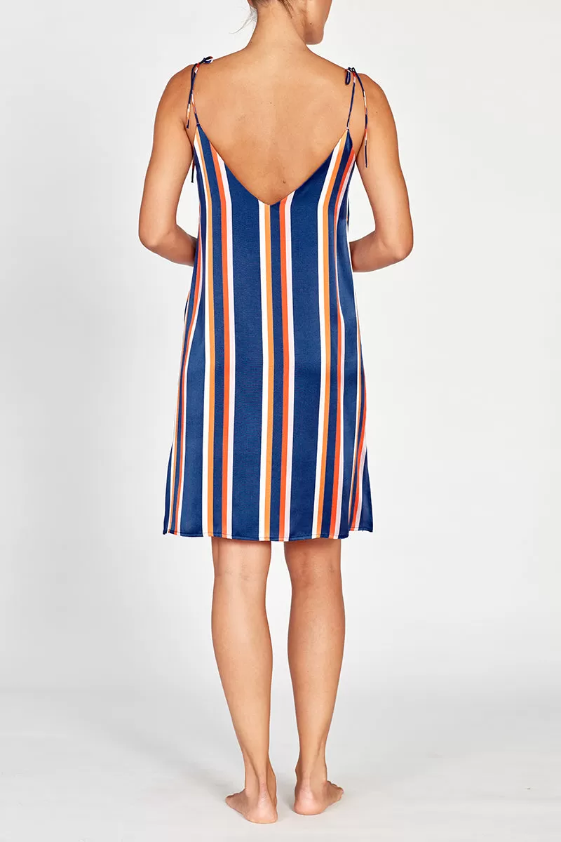 Lucia Silk Striped Nightdress