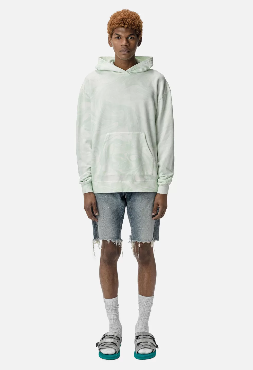 Marble Dye Hoodie / Mint