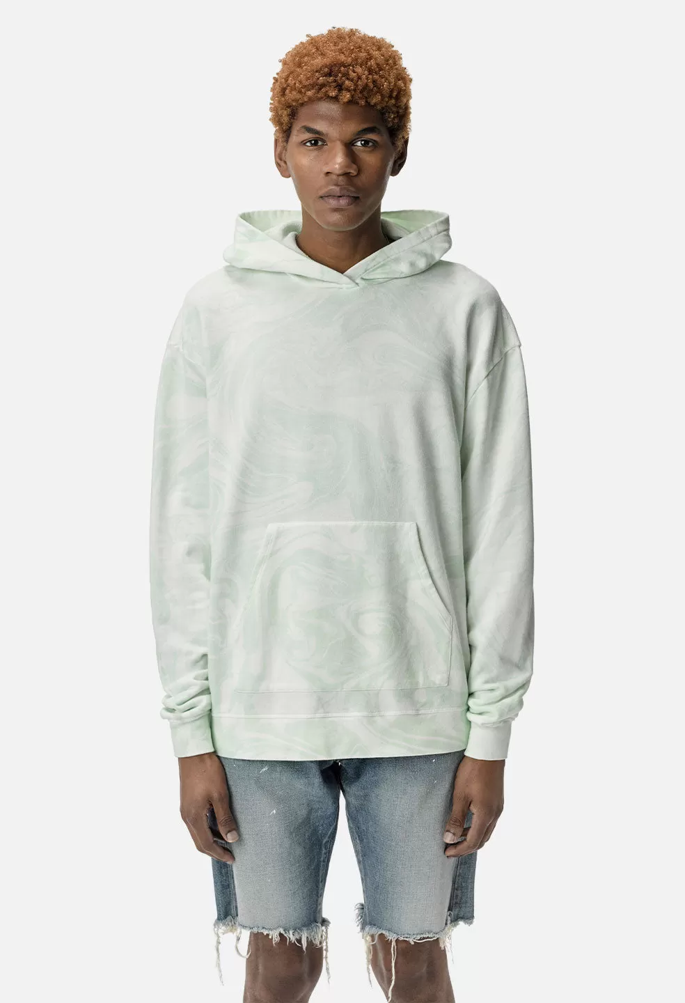 Marble Dye Hoodie / Mint