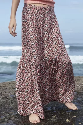 Maya Liberty Peach Floral Maxi Skirt