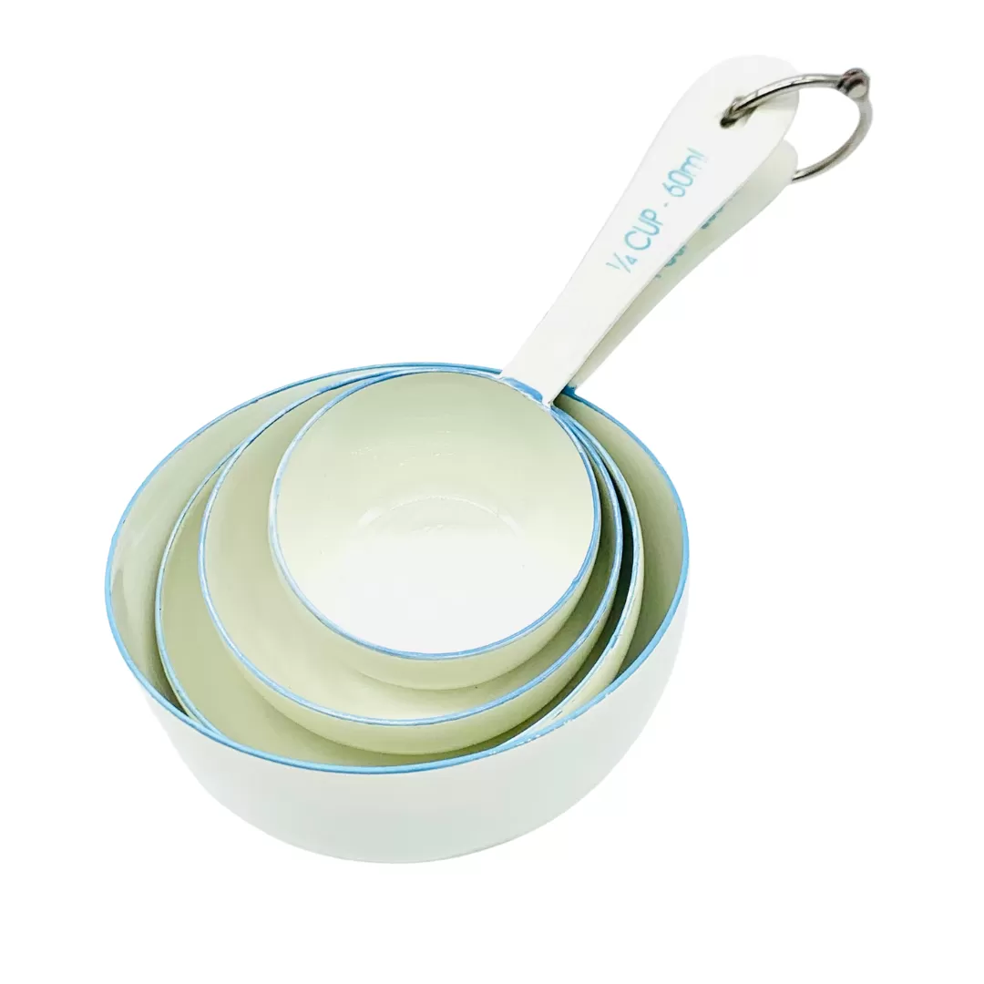 Measuring Cup Set of Four - White/Light Blue