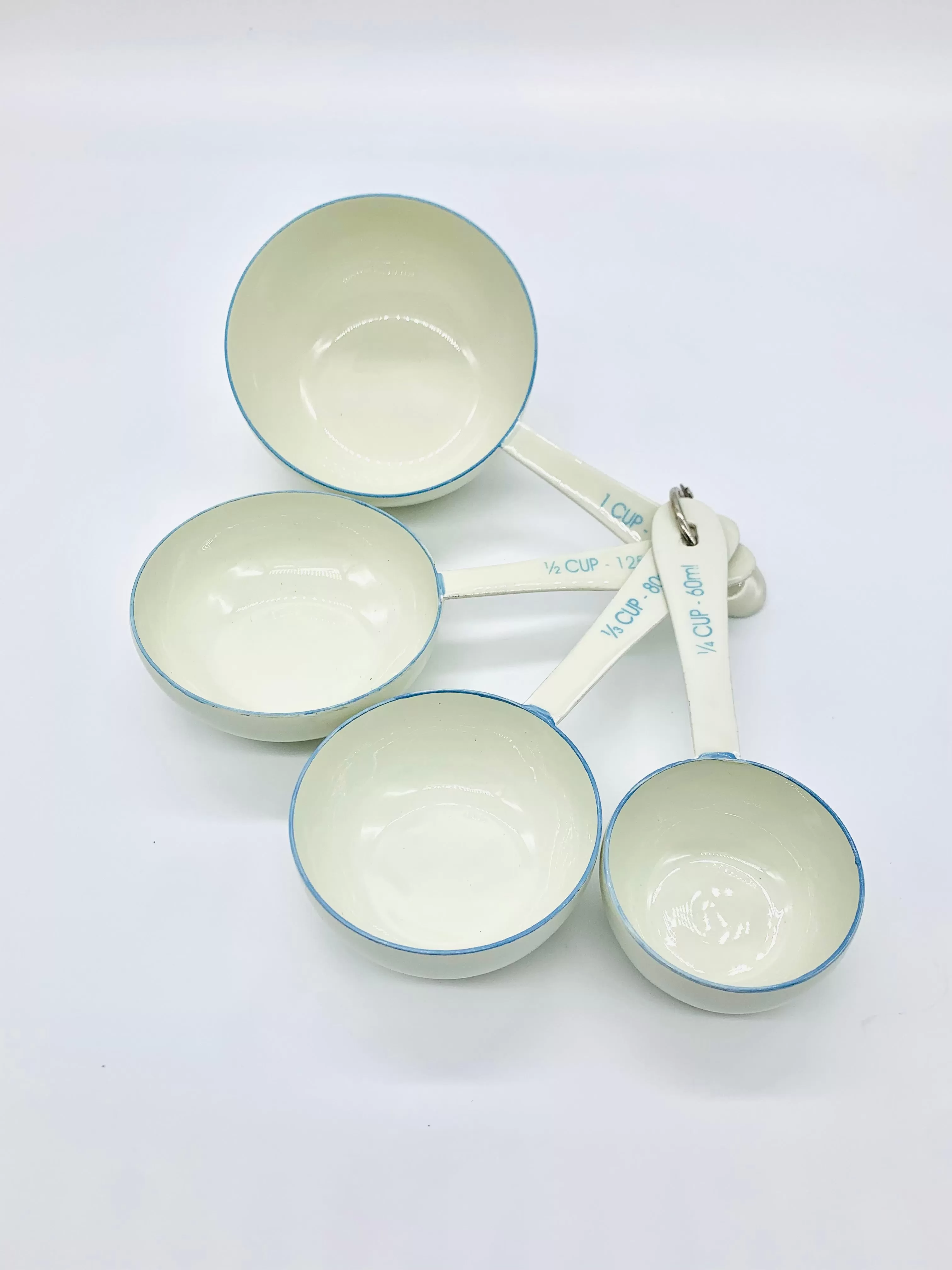 Measuring Cup Set of Four - White/Light Blue