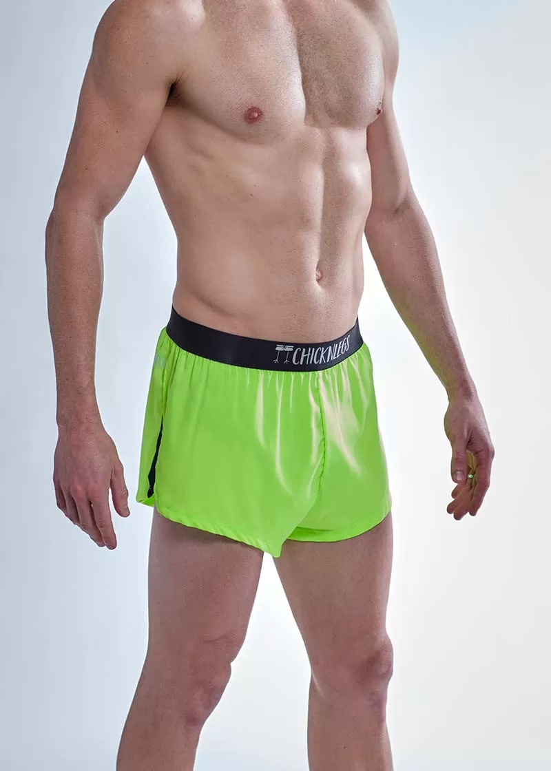 Men's Neon Green 2" Split Shorts