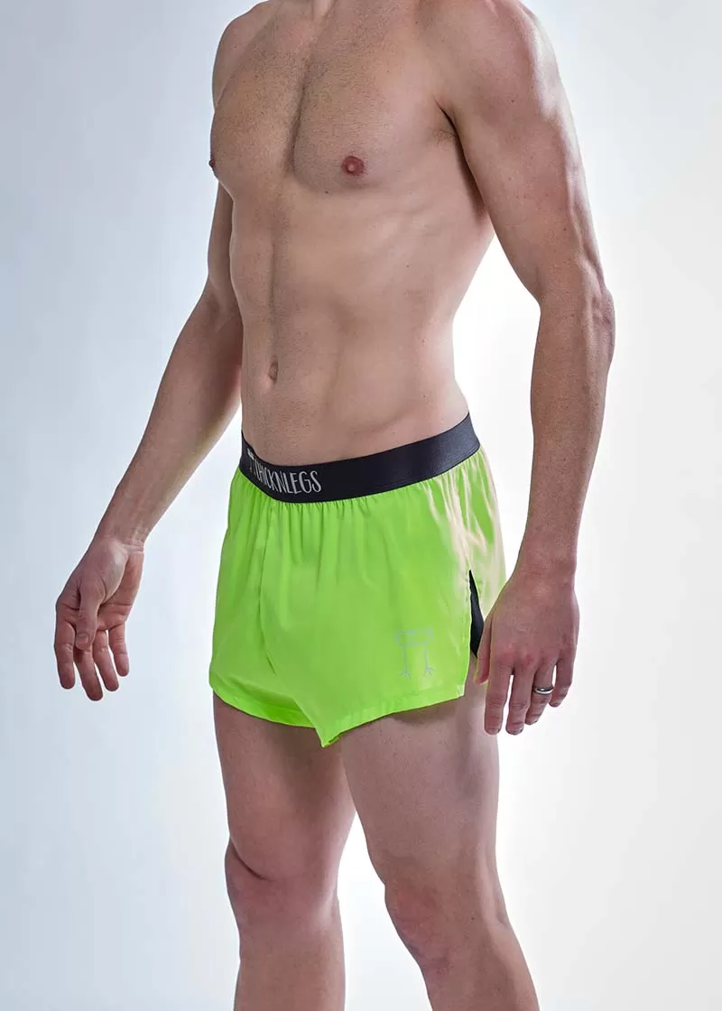 Men's Neon Green 2" Split Shorts