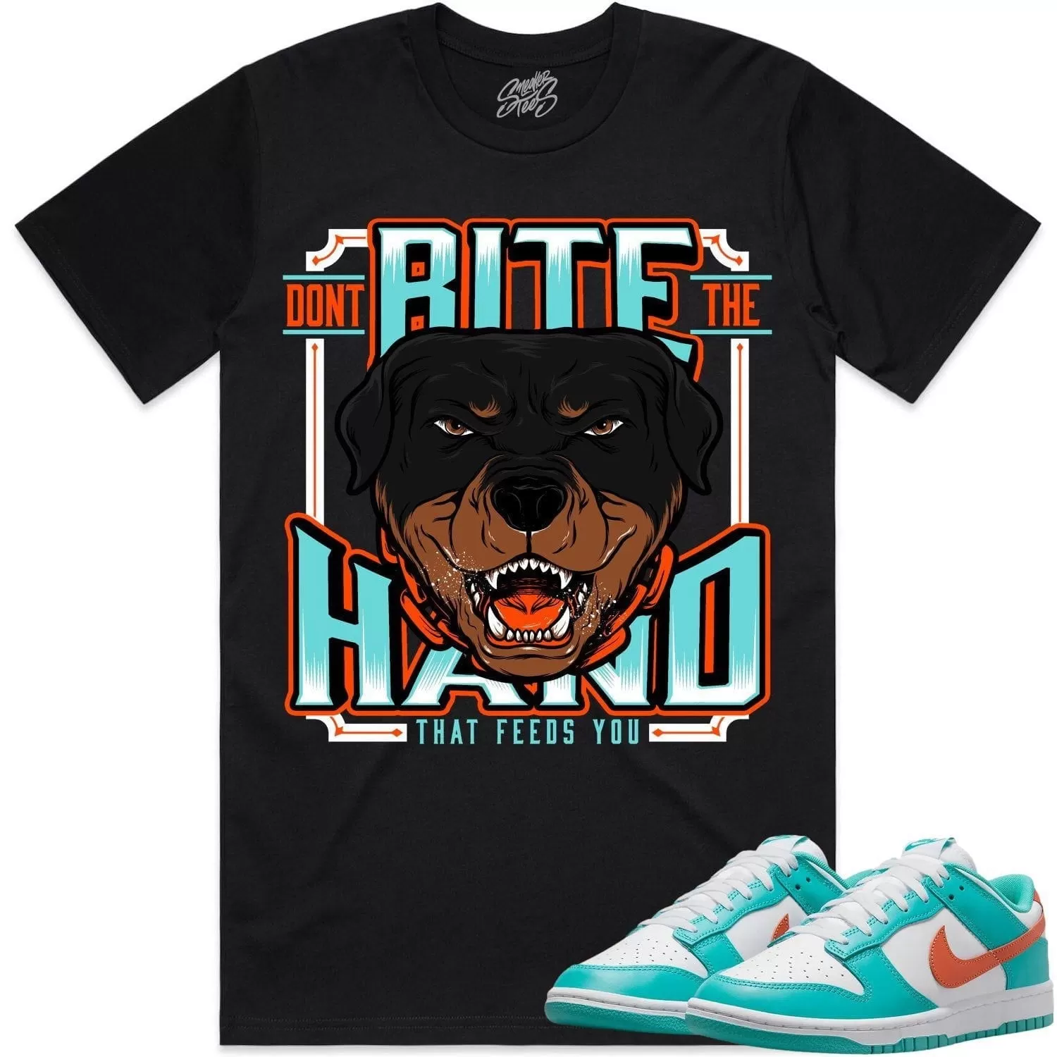 Miami Dolphin Dunks Shirt to Match - MIAMI DONT BITE HAND