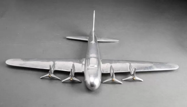 Mid-Century Modern Aluminum Airplane Model