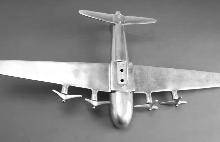 Mid-Century Modern Aluminum Airplane Model