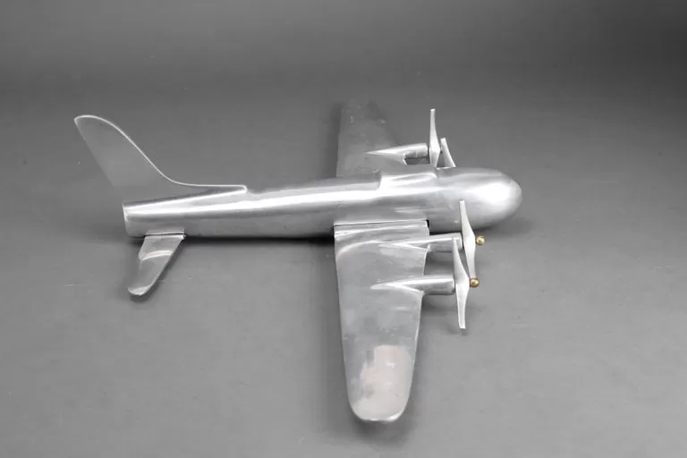 Mid-Century Modern Aluminum Airplane Model