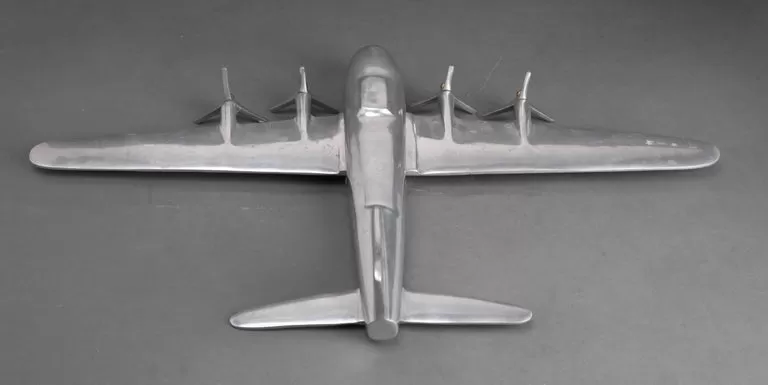 Mid-Century Modern Aluminum Airplane Model