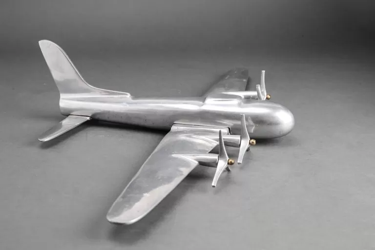 Mid-Century Modern Aluminum Airplane Model