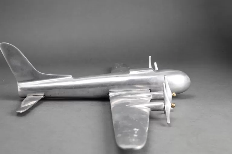 Mid-Century Modern Aluminum Airplane Model