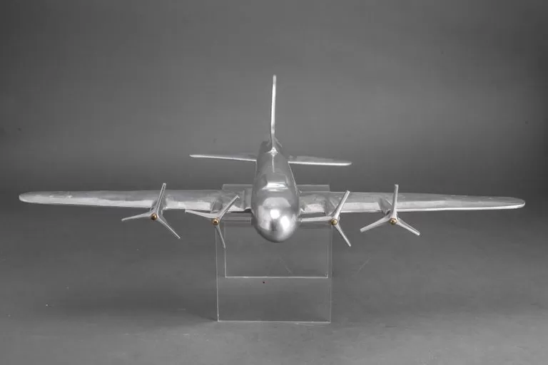 Mid-Century Modern Aluminum Airplane Model