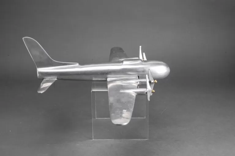 Mid-Century Modern Aluminum Airplane Model