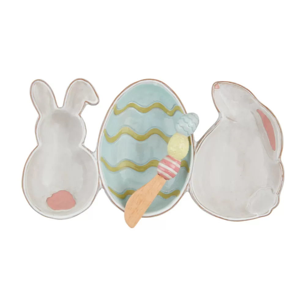 Mud Pie Bunny  & Egg Triple Dish Set