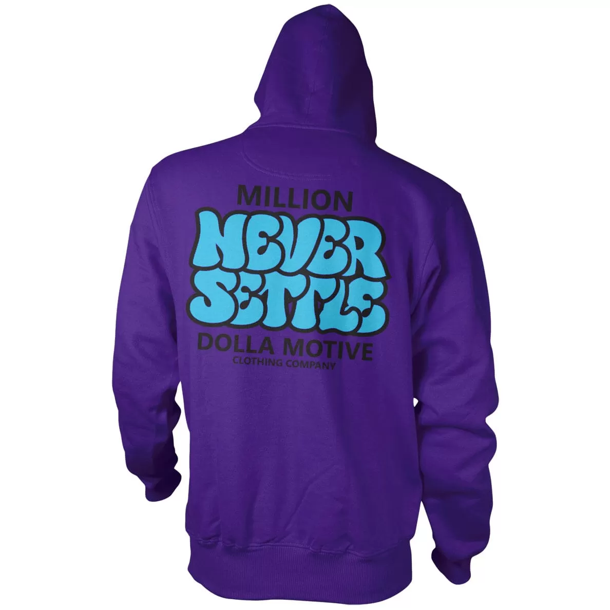 Never Settle - Purple Hoodie Sweatshirt