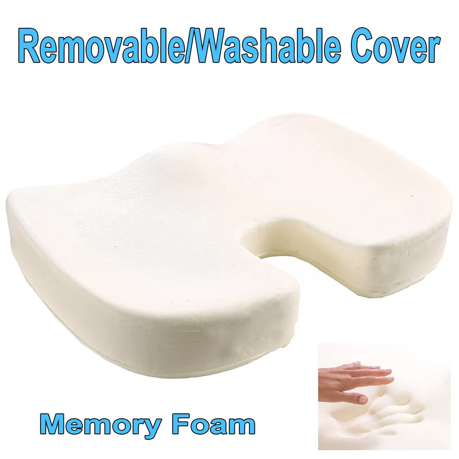 Orthopedic Comfort Memory Foam Coccyx Seat Pad and Back Support Set