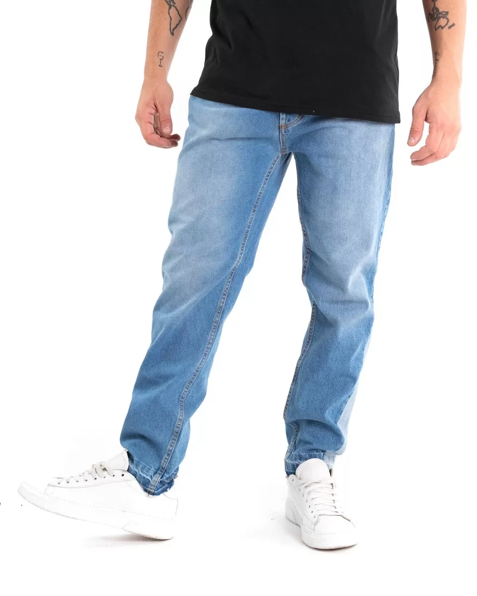 Pantaloni Jeans Uomo Straight Fit Stone Washed Cinque Tasche GIOSAL-P5484A