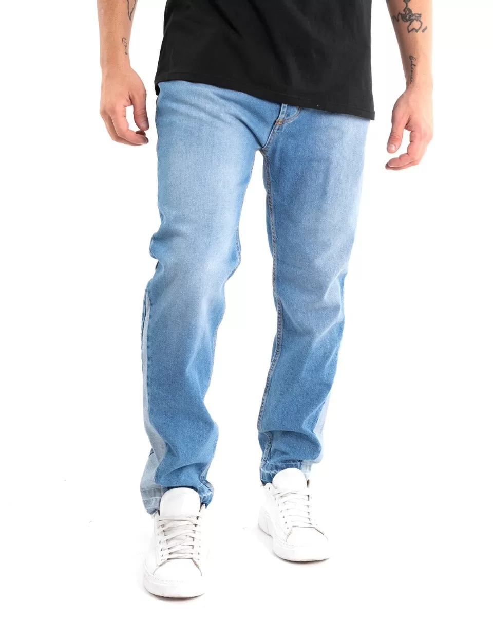 Pantaloni Jeans Uomo Straight Fit Stone Washed Cinque Tasche GIOSAL-P5484A